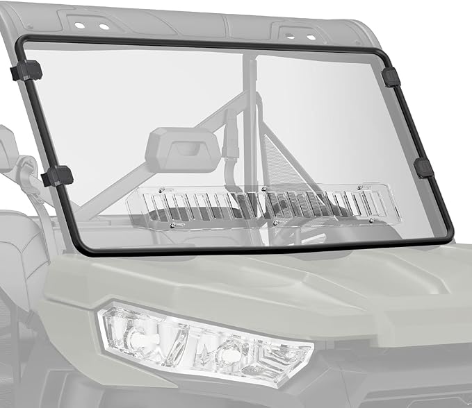 KEMIMOTO UTV Front Full Windshield SXS Front Windscreen Slide-Vent Polycarbonate Wind Screen Compatible with Can Am Defender HD 5/ 8 / 10 / MAX 2016 2017 2018 2019 2020 2021 2022 2023 2024 2025