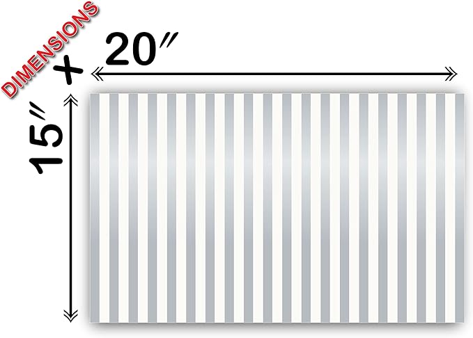 Flexicore Packaging Metallic Silver Pin Stripe Print Gift Wrap Tissue Paper Size: 15 Inch X 20 Inch | Count: 10 Sheets | Color: Silver Pin Stripe
