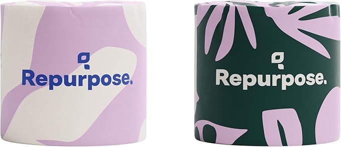 Repurpose 100% Bamboo Toilet Paper, 3-Ply, Tree-Free, Plastic-Free, FSC Certified, Septic Safe, Fast Dissolving, RV-Friendly, 12 Rolls (300 Sheets/Roll), No Fragrance/Dyes