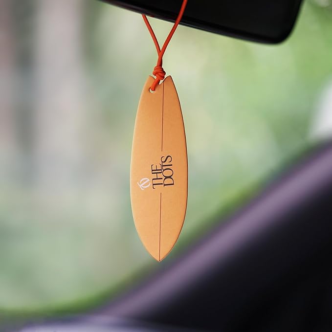 THEDOTS Series 15 Pack Sicilian Orange Surfboard Hanging Car Air Fresheners, Detachable Message Cards with Surfing Art, Long-lasting Scent for Car & Home