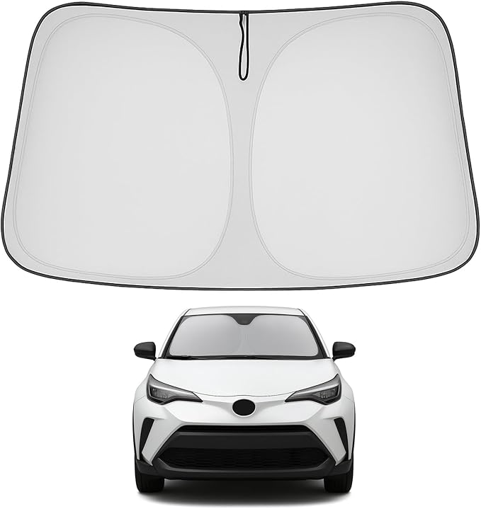 Proadsy Windshield Sun Shade for Toyota CHR 2018-2023 Custom Fit CH-R, XLE Premium CUV Winter Foldable Sunshade Protector Sun Visor Blocks UV Rays Keep Car CoolerAccessories