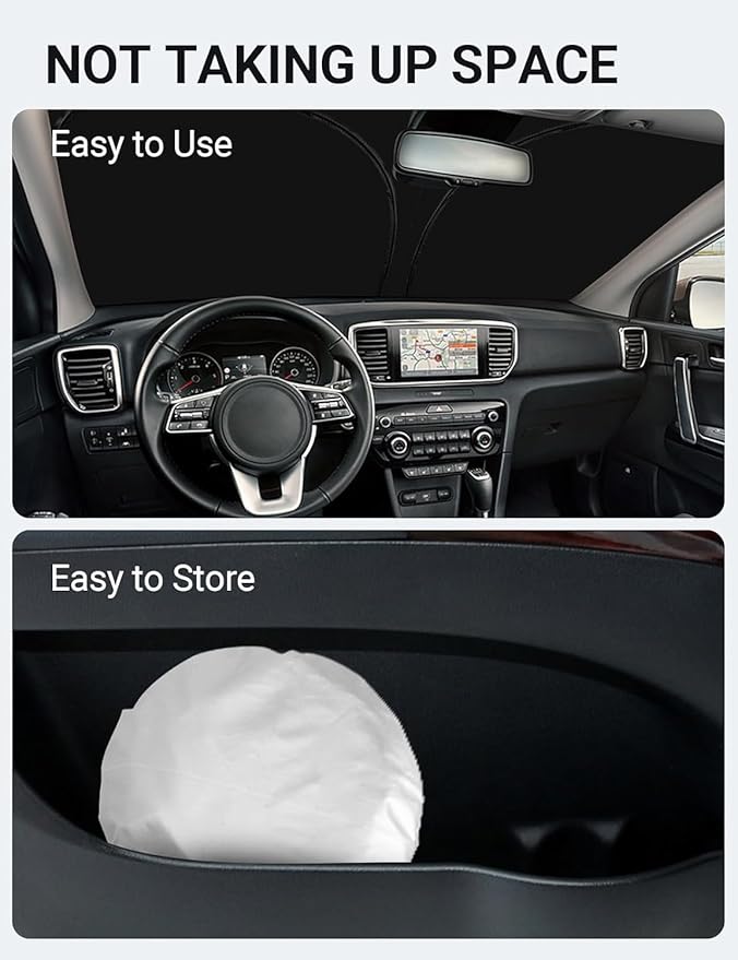 Proadsy 2025 Upgrade Windshield Sun Shade Custom Fit Kia Sportage 2017-2022 4-Layer Foldable Front Sunshade Protector Sun Visor Blocks UV Rays Keep Car Cooler