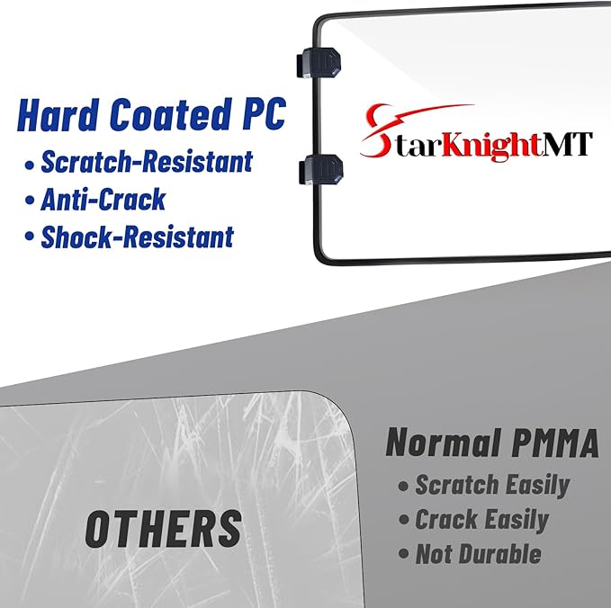 StarknightMT Scratch-Resistant Defender Windshield - UV-proof Full Front Windshield Compatible with Can Am Defender MAX HD5 HD8 HD10 2016-2024 2025