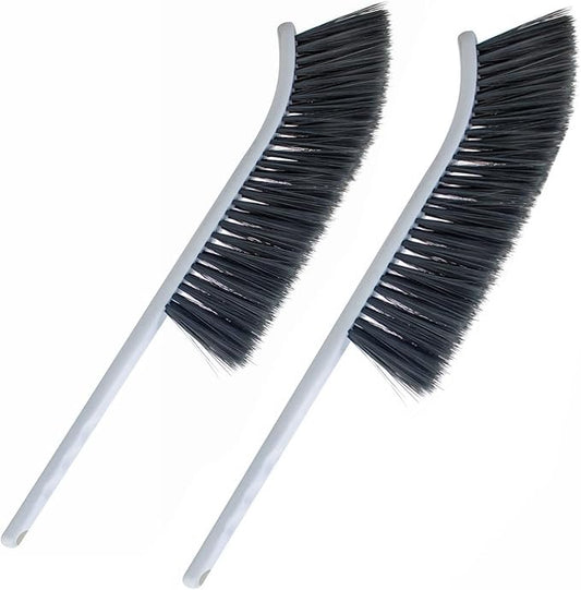 Dust Brush, 2pcs 14" Narrow Skinny Soft Bristles Hand Whisk Broom, Cleaning Tight Spaces/Bed/Couch/Drafting/Clothes/Upholstery/Art (2)