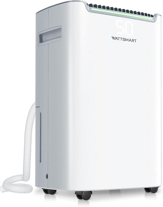 4,500 Sq Ft Home Dehumidifier with Drain Hose, 75 OZ Water Tank, 24 Hr Timer, 55 Pints High Efficiency Compressor for Basements, Bathrooms, Bedrooms and Laundry Rooms