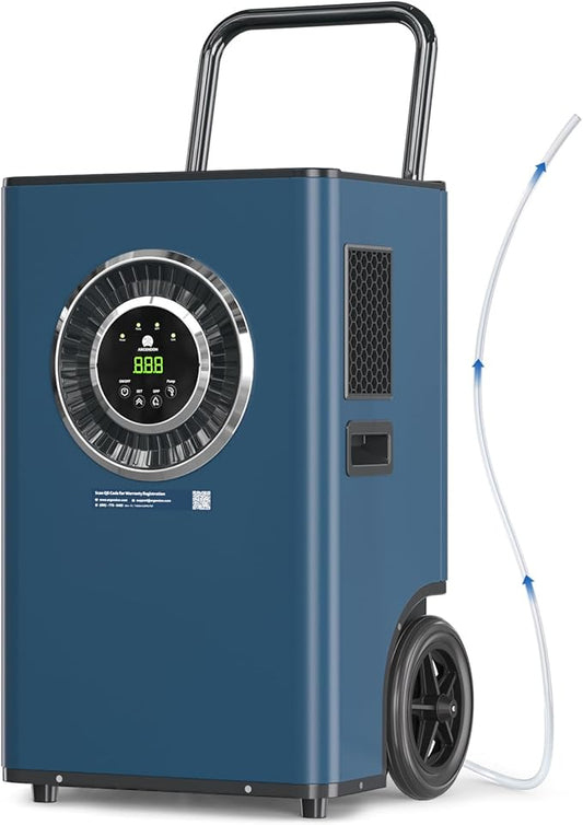 ARGENDON Commercial Dehumidifier with Pump for Basement, 110 Pints Heavy Duty Industrial Dehumidifiers on Wheels with Drain Hose for Water Damage Restoration, Large Room Space, Garage, AUTO Defrost