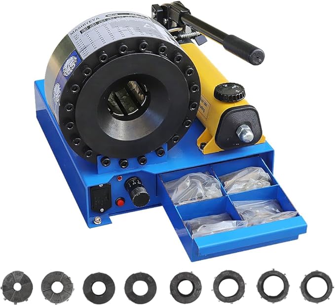 Hose Crimper with 8 Sets of Dies High Pressure Hydraulic Hose Crimping Handheld Hydraulic Hose Crimping Tool (Hose Crimper)