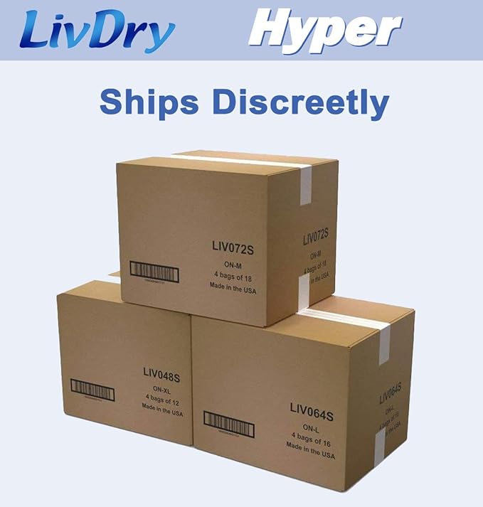 LivDry High Absorbency Pad Insert for Incontinence Briefs and Adult Diapers, Women and Men, Hyper 2400 (72 Count)
