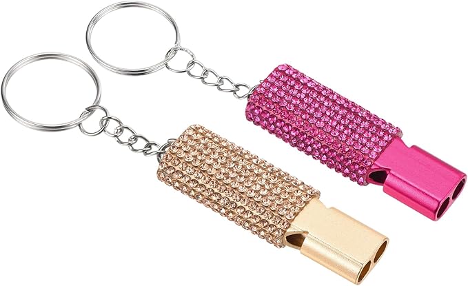 PATIKIL Emergency Whistle with Keychain, Bling Safety Survival Whistles Rescue Signaling Loud for Outdoor Camping Hiking Boating Hunting Fishing