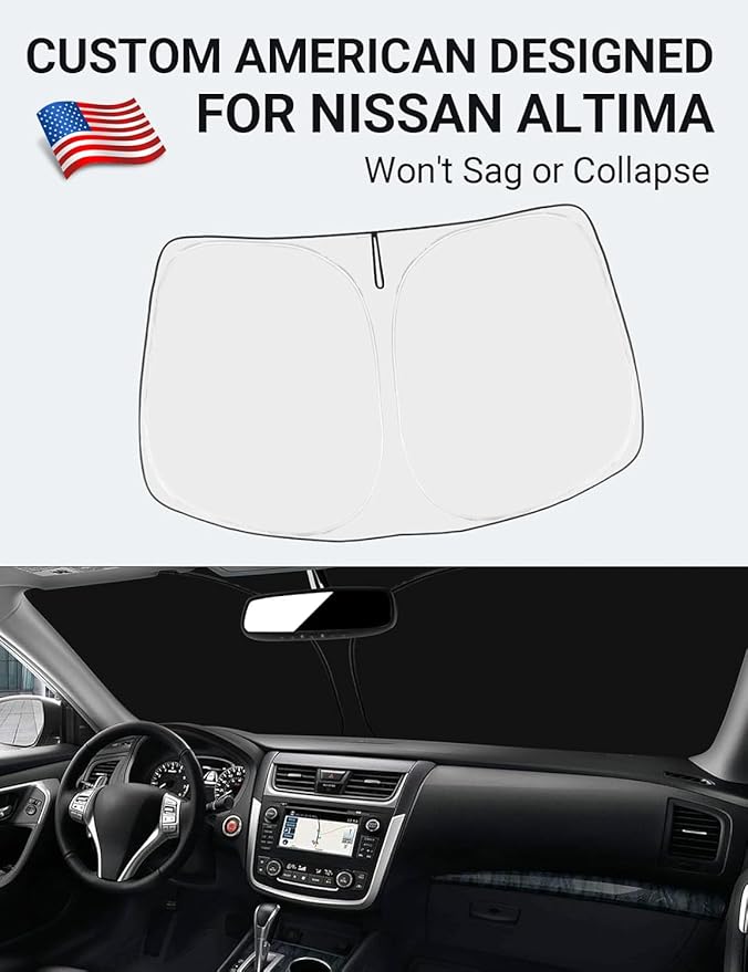 Proadsy Custom Fit Nissan Altima 2013-2018 Windshield Sun Shade 4-Layer Foldable Front Sunshade Protector Sun Visor Blocks UV Rays Keep Car Cooler