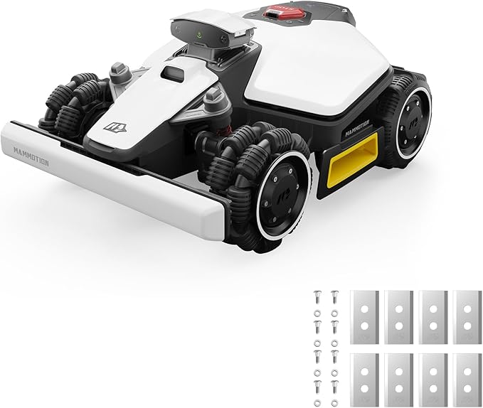 Mammotion LUBA mini AWD 800 Robot Lawn Mower with Replacement Blades, Mowing 0.2 Acre, All-Wheel-Drive for 80% Slope, UltraSense AI Vision+RTK Auto-Mapping, Cutting Height 0.8"-2.6"