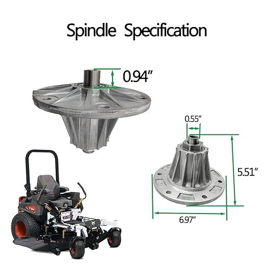 Lawn Mower Spindle Assembly with Bearings 4171231 Compatible with Bobcat ZT3000 ZT3500 Mower Spindle Assembly Replaces 4115850, 4165023