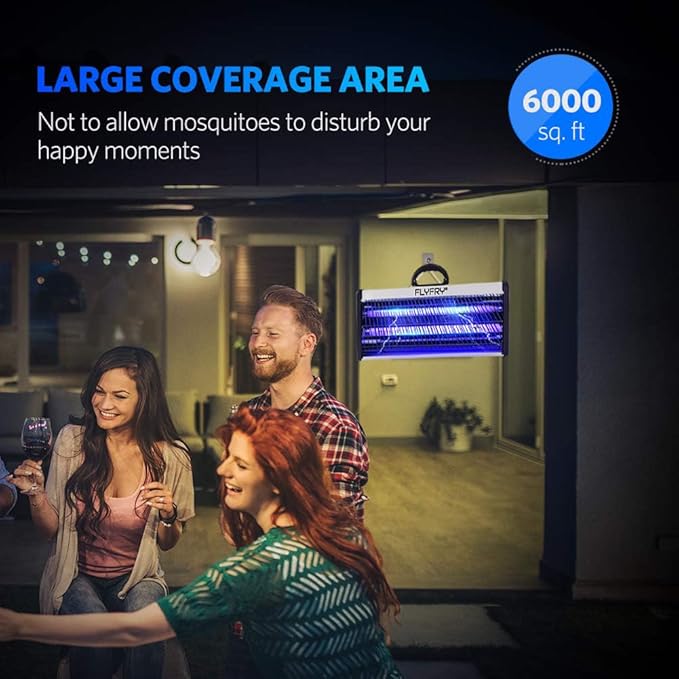 Extra Large Bug Zapper 40w Indoor, Electric Insect Fly Insect Killer Mosquito Pest Lamp Electrocutor for Mosquitoes Flies Insects Bugs Gnats Moths Wasps Hornets 40 watts 4000v Portable Trap