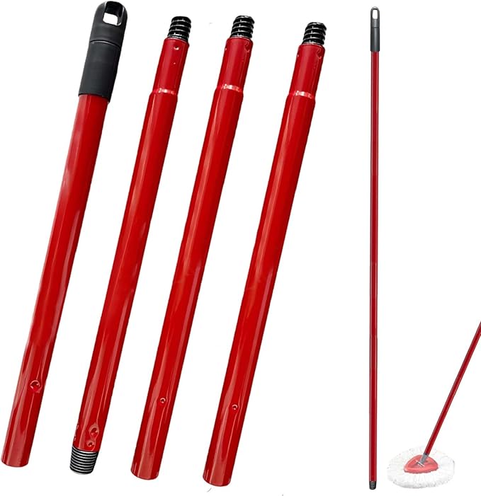 Mop Handle for Ocedar, Spin Mop Handle for O Cedar 4-Section 28.5-to-55inch Mop Replacement Stick Compatible with Ocedar Easy Wring Mop Refills Germany Screw Joint