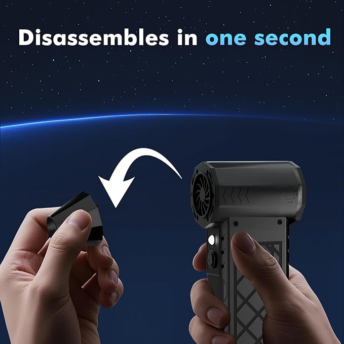 Compressed Air Duster,130000RPM Electric Air Duster with LED Auxiliary Light & 3-Mode Flashlight,4 Gears diamond Design Mini Blower with Display,Hand Held Jet fan for Keyboard,Car,Snow,Barbecue