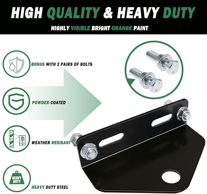 Universal Trailer Hitch for Zero Turn Mower - 3/4 inch Hole Trailer Hitch Mount - 3/16 Inch Thick and Heavy Duty Steel with Installation Hardware (2PCS, Black)