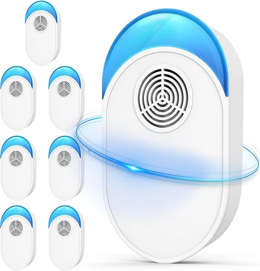 Upgraded Ultrasonic Repeller, Indoor Ultrasonic Repellent for Roach, Rodent, Mouse, Bugs, Ant, Mosquito, Mice, Spider, Electronic Plug in Pest Control (8)