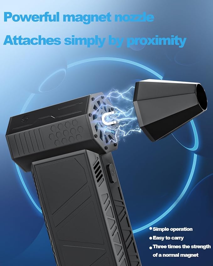 Electric Air Duster-130000RPM Super Power Cordless Air Duster, Rechargeable Brushless Motor Durable Blower, 3-Gear Adjustable Dust Blower for Computer, Keyboard, Outdoor, House and Car