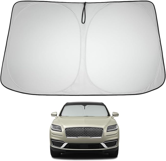 Proadsy 2025 Upgrade Windshield Sun Shade Custom Fit 2019-2023 Lincoln Nautilus 4-Layer Foldable Front Sunshade Protector Sun Visor Blocks UV Rays Keep Car Cooler