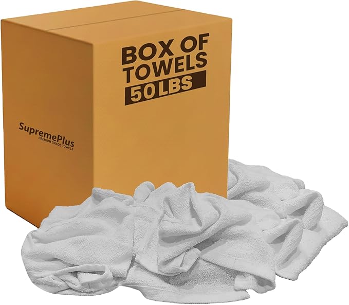 White Terry Bar Mop Towels 400 Pcs (Approx)- 100% Cotton Ultra-Absorbent Cleaning Rags, Perfect Washable Kitchen Rags for Bars, Restaurants & Home - Multipurpose (50 lbs. Box)