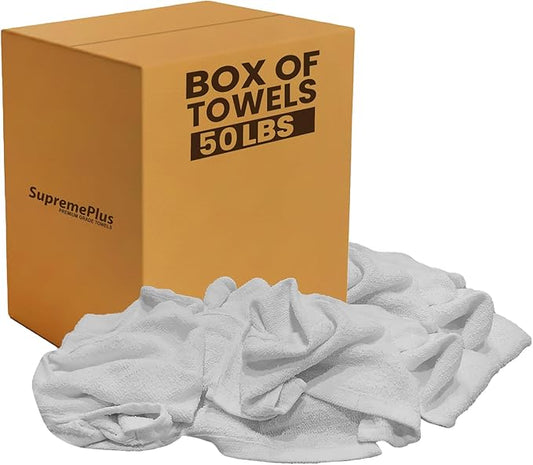 White Terry Bar Mop Towels 400 Pcs (Approx)- 100% Cotton Ultra-Absorbent Cleaning Rags, Perfect Washable Kitchen Rags for Bars, Restaurants & Home - Multipurpose (50 lbs. Box)