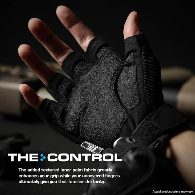 Glove Station- Fingerless Knuckle Tactical Gloves for Men - Motorcycle Gloves for Tactical Shooting, Airsoft, Hunting, Police Work and Hiking