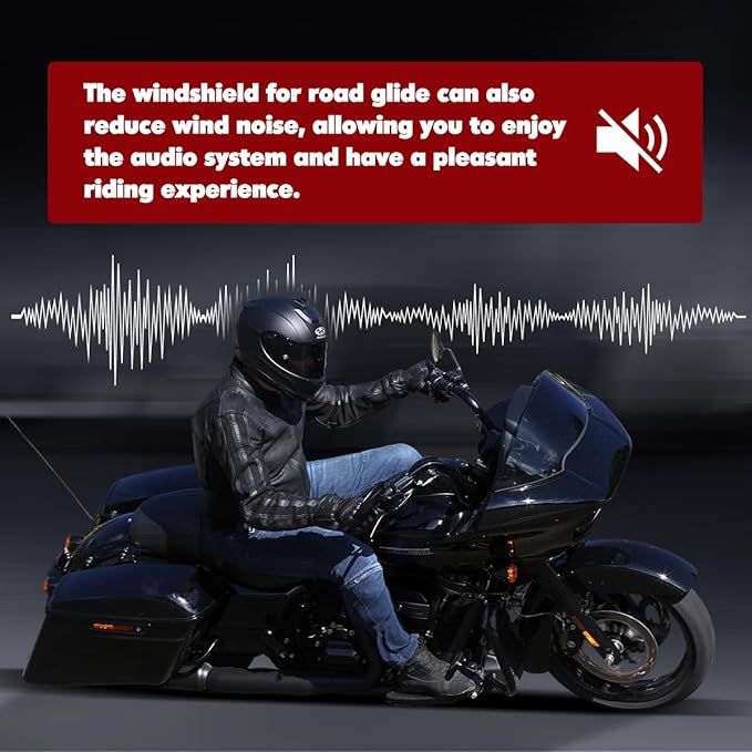 Black 13" Windshield for Harley Davidson Touring Road Glide CVO FLTRX/FLTRXS/FLTRK/FLTRU/FLTRUSE 2014-2022 Windscreen Air Deflector