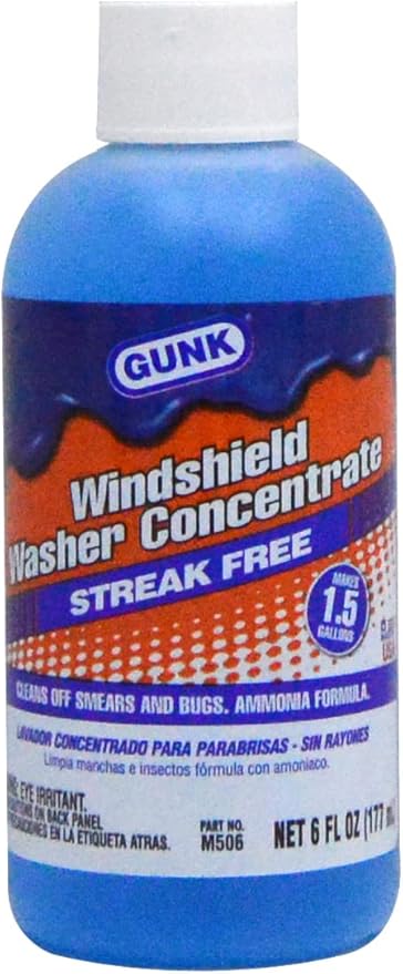 Gunk M506 Concentrated Windshield Washer Solvent with Ammonia - 6 fl. oz., Blue