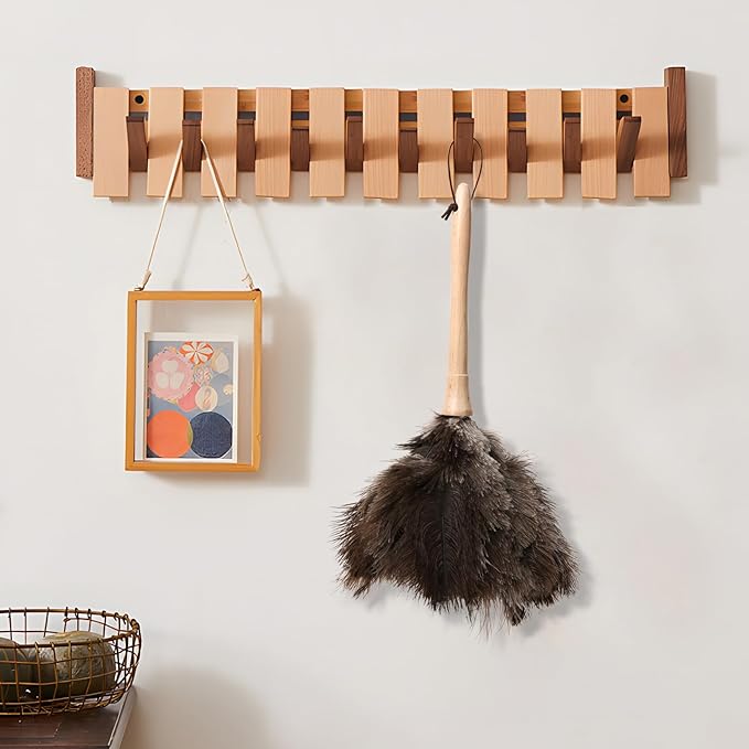 Ostrich Duster Fluffy Natural Feather Dusters with Wooden Handle Cleaning Supplies for Home Office CarDaieeparty (2, 16inch)
