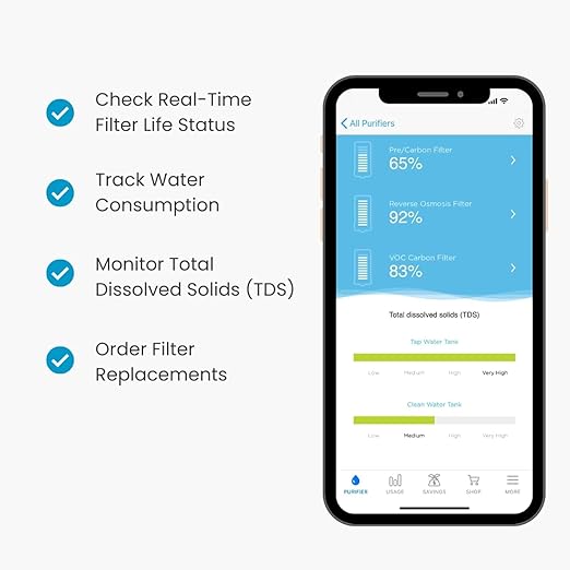 AquaTru Carafe Smart Alkaline Countertop Water Purifier | App-Connected 4-Stage Reverse Osmosis System with Glass Carafe Removes Forever Chemicals, Lead & Fluoride | Adds Minerals | No Plumbing