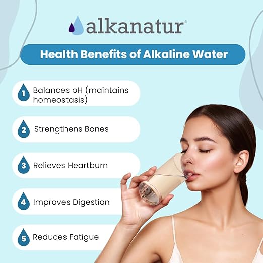 Alkanatur Drops Low Emission Water Filter Pitcher - Hydrogenates + Ionizes + Provides Magnesium Removes Chlorine, Metals, Fluorides, Microplastics, and More - Certifeid UNE 149101:2015
