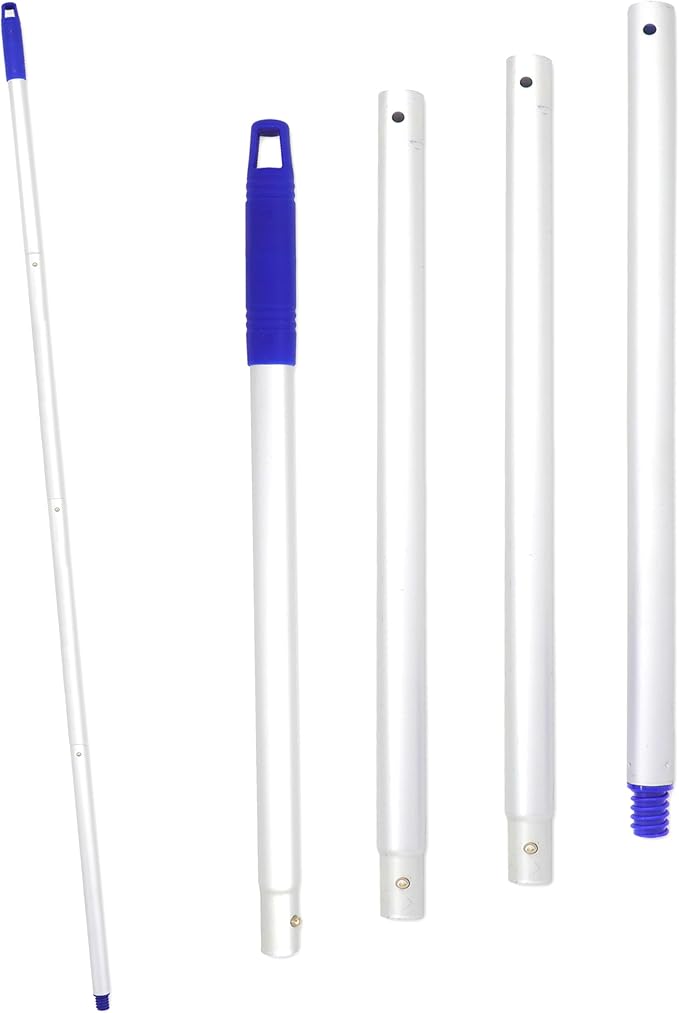 4-Section Lightweight Aluminum Alloy Pole Mop Replacement Handle Compatible with All Screw On American Threading System