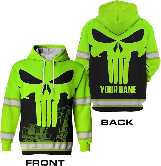 Matedecor High Visibility Hi Vis Hoodie for Men - Jobs Collection Custom Name Class 3 Reflective Safety Workwear