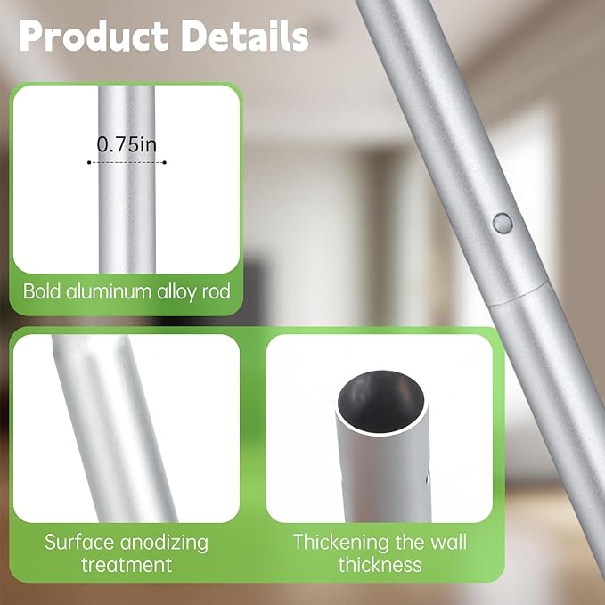 Mop Handle Compatible with Swiffer, Green Extra Long Detachable Mop Handle for Swiffer Dry & Wet Mops, Easy to Install & Replace