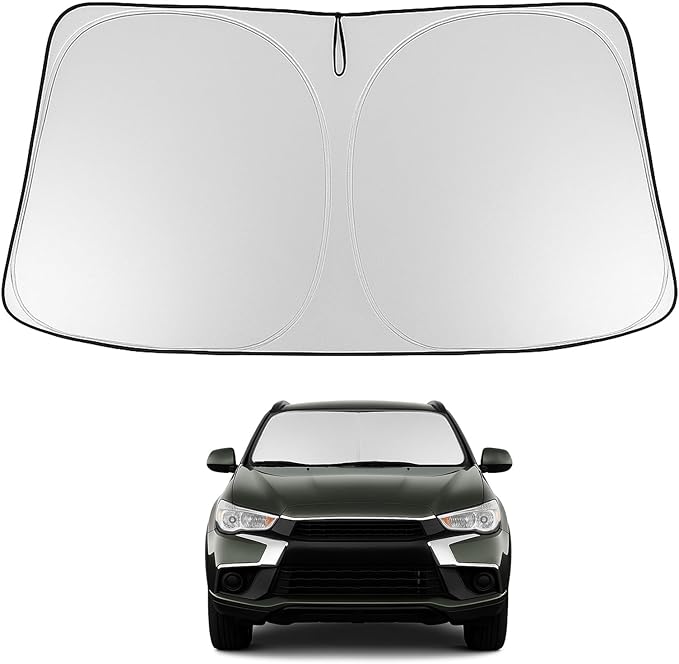 Proadsy 2025 Upgrade Windshield Sun Shade Custom Fit Mitsubishi Outlander Sport 2011-2024 2025 4-Layer Foldable Front Sunshade Protector Sun Visor Blocks UV Rays Keep Car Cooler