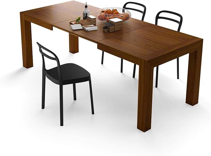 Mobili Fiver, Iacopo Extendable Dining Table, 55.1(86.6) x35.4 in, Walnut, Made in Italy