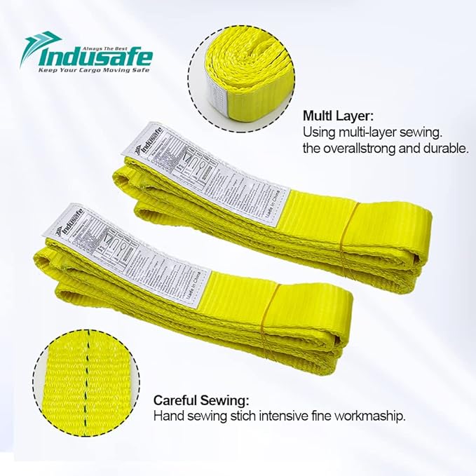 2 Pack 1" x6' Lift Sling Straps 3200 Pound Capacity Heavy Duty Lifting Slings Web Sling Tree Saver Recovery Strap Web Sling Winch Strap