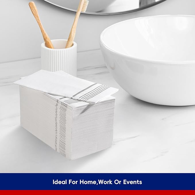 100 Pack Paper Napkins Guest Towels Disposable Premium Quality 3-ply Dinner Napkins Soft, Absorbent Paper Hand Towels for Party, Kitchen, Dinners or Events