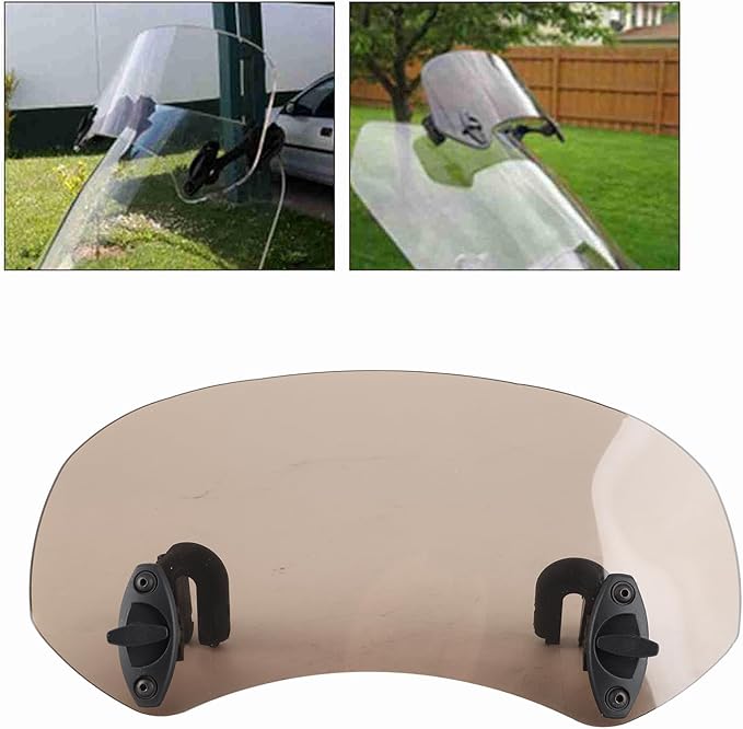Motorcycle Windscreen Wind Deflector Adjustable Universal Acrylic for Suzuki and Other Motorcycles Tawny Color 11.2in Length 4.9in Height