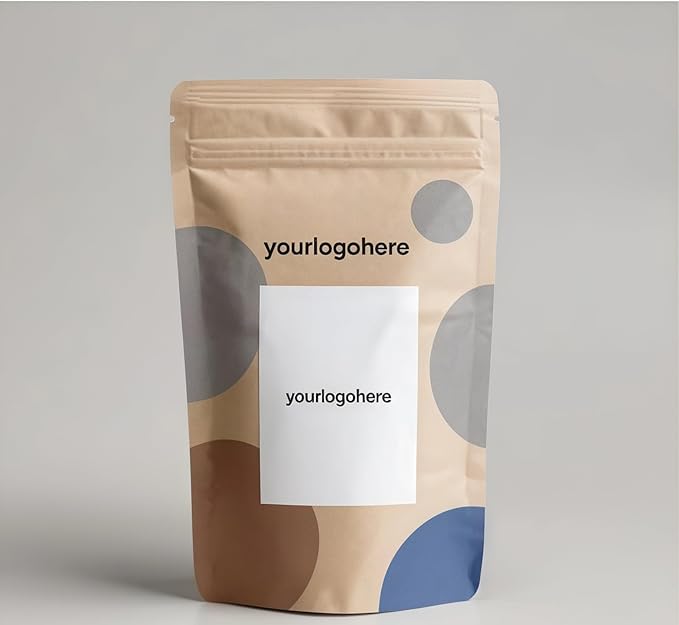 1000Pcs Custom Logo Brown White Kraft PaperBag with Window,Stand up Flat Bottom Paper Bag (Min Order 1000 Pcs), Reusable Zipper Lock Pouches Food Storage Bags