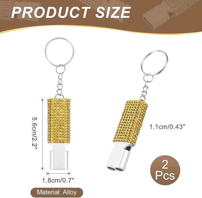 PATIKIL Emergency Whistle with Keychain, Bling Safety Survival Whistles Rescue Signaling Loud for Outdoor Camping Hiking Boating Hunting Fishing