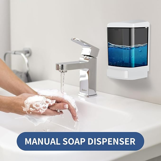 4PCS Commercial Soap Dispenser Plastic Wall Mounted Soap Dispenser 33.8 oz 1000 ml Plastic Hand Wash Soap Wall Dispenser for Bathroom Kitchen Hotel Liquid Gel Shampoo Chamber (Black)