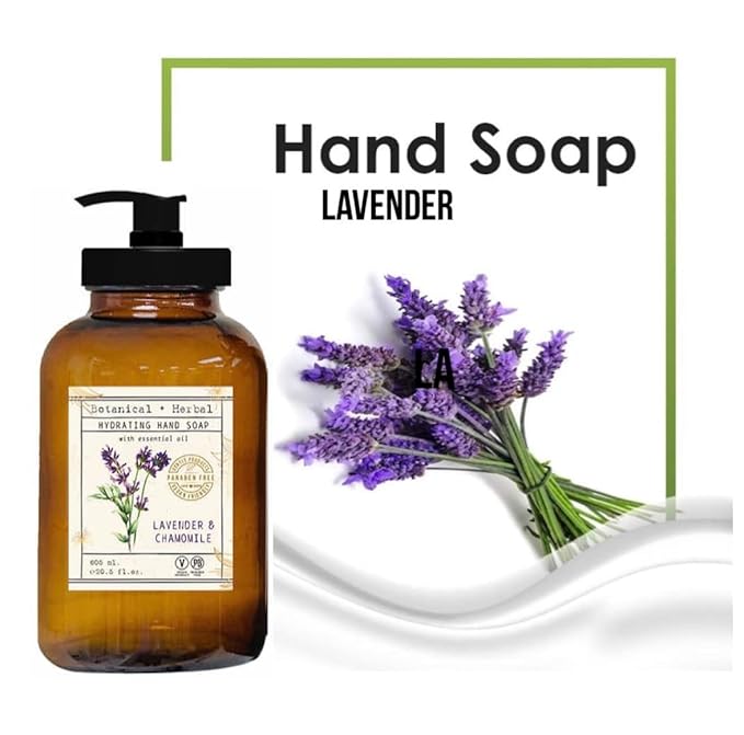 Home and Body Company | Apothecary 101 | 4 Hand Soaps | Hand Wash Ultra Moisturizing Formula in Glass Bottles (Sage/Eucalyptus, Coconut/Hibiscus, Lavender/Chamomile, Citrus/Verbena)