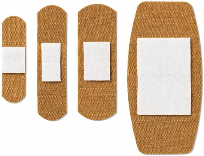 CURAD Flex-Fabric Adhesive Bandages, Assorted Sizes, Durable and Flexible Protection, 100 Count (Pack of 6)