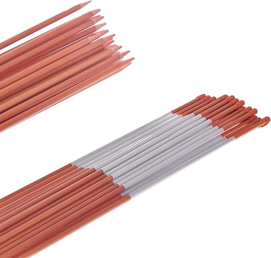 48Inch Orange Reflective Driveway Markers Snow Stakes Driveway Poles,Fiberglass Snow Stakes with 5/16Inch Diameter Reflective Tape for Easy Visibility at Night (20-Pack)