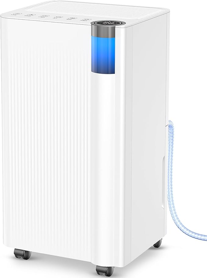 2500 Sq.Ft Dehumidifier for Basement with Drain Hose Max 34 Pints, Dehumidifiers for Home Large Room Bathroom Bedroom, 3 Modes, Smart Humidity Control, Auto Defrost, 24H Timer, Sleep Mode