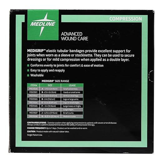 Medline Medigrip Elastic Tubular Bandages, Size G, For Large Thighs