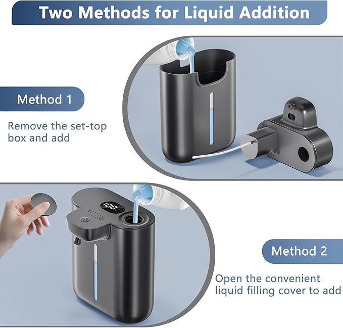Automatic Liquid Soap Dispenser Touchless, 1200mAh Rechargeable Smart Hand Soap Dispenser, 9-Level Adjustable, 16.9oz/500mL Wall Mount for Bathroom Kitchen Office Dish Soap,Hands-Free,Black