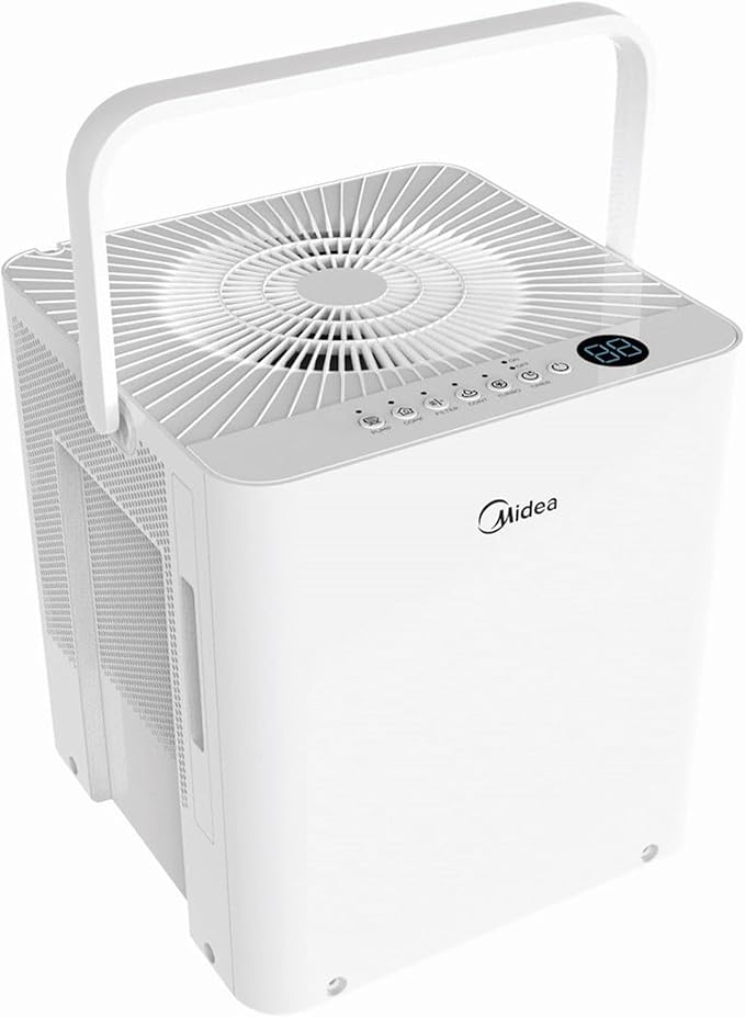 Midea Cube 50 Pint Dehumidifier for Basement and Rooms at Home for up to 4,500 Sq. Ft., Built-in Pump, Drain Hose Included, Smart Control, Works with Alexa (White), ENERGY STAR Most Efficient 2023