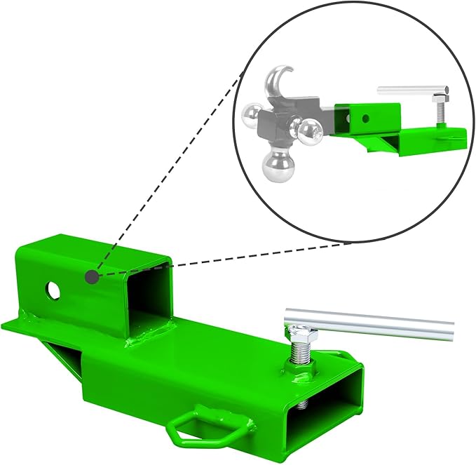 Tow Hitch for Fork Lift Forks, EBESTTECH 1PC 2" Fork Trailer Hitch Ball Receiver Trailer Towing Adapter with Chain Green